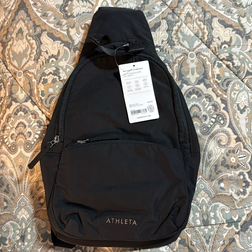 NWT Athleta All About Sling Backpack/BLACK